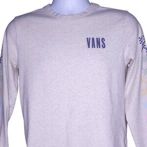 Vans Off The Wall Womens Long Sleeve T-shirt M Pastel Checkerboard Sleeves Top